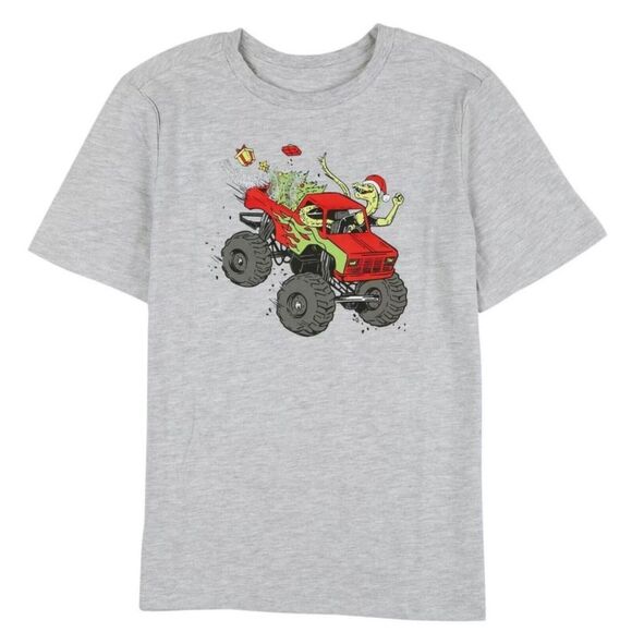 NWT Dot & Zazz Boys XL 16 Truck Santa Lizard Christmas Short Sleeve Top Cruise - Picture 2 of 10